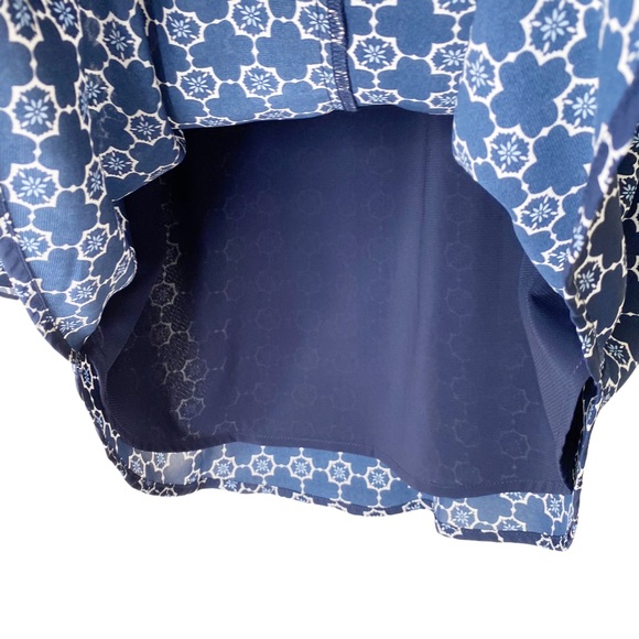 41 Hawthorne Blue Medallion Trellis Print Bell Flutter Flowy Sleeves Medium - Picture 4 of 5